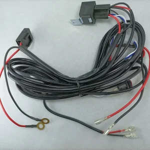 Kabeláž s vypínačom, pre 12V/24V zapojenie LED rampy alebo led svetla s relé, zapojenie LED Rampy, zapojenie prídavných svetiel, sada kablov k led rampe, harness kit , Sada káblov pre pracovné svetlo, Káble pre LED rampy a reflektory, montažna sada káblov k led svetlám pre offroad doplnky, deutsch konektor