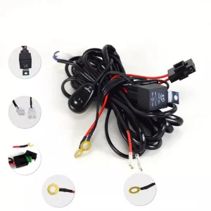 Kabeláž s vypínačom, pre 12V/24V zapojenie LED rampy alebo led svetla s relé, zapojenie LED Rampy, zapojenie prídavných svetiel, sada kablov k led rampe, harness kit , Sada káblov pre pracovné svetlo, Káble pre LED rampy a reflektory, montažna sada káblov k led svetlám pre offroad doplnky, deutsch konektor
