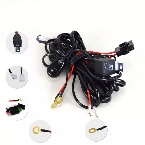 Sada kabeláže pre led svetlá 12 v: profesionálne zapojenie bez starostí 1 Kabeláž s vypínačom, pre 12V/24V zapojenie LED rampy alebo led svetla s relé, zapojenie LED Rampy, zapojenie prídavných svetiel, sada kablov k led rampe, harness kit , Sada káblov pre pracovné svetlo, Káble pre LED rampy a reflektory, montažna sada káblov k led svetlám pre offroad doplnky, deutsch konektor