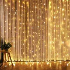 solight led vianočná záves okenná, strieborná, 300x mini led, časovač, 8 funkcií, usb