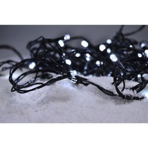 solight led vonkajšia vánočná reťaz, 200 led, 20m, prívod 5m, 8 funkcií, časovač, ip44, studená biela