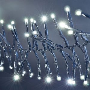 solight led vonkajšia vianočná reťaz s diaľkový ovládaním cluster, 576 led, 8 funkcií, časovač, ip44, studená biela