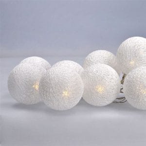solight led reťaz vianočné gule bavlnené, 10led, 1m, 2x aa, ip20