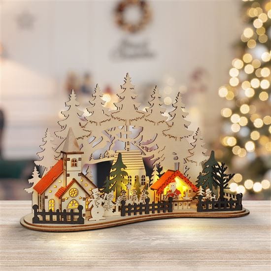 Led vianočné mestečko s kostolom, 30x19cm, 2x aaa 1 solight led vianočné mestečko s kostolom, 30x19cm, 2x aaa