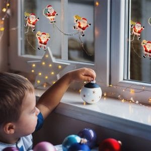 solight led okenná reťaz santa, 6x led, prísavná, 120cm, 2x aa