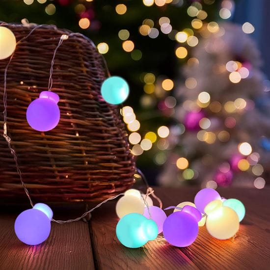Led vianočná reťaz farebné gule, 20x led, 2m, 2x aa 1 solight led vianočná reťaz farebné gule, 20x led, 2m, 2x aa