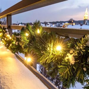 solight led vianočná girlanda s ihličím, 5m, 80x led, časovač, 3xaa, ip44