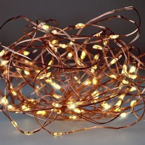 solight vianočná reťaz medená, 50x mini led, 5m, 3 x aa, teplé svetlo
