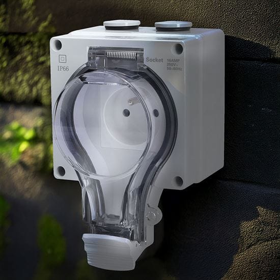 Zásuvka ip66, vodotesná a prachotesná 2 solight zásuvka ip66, vodotesná a prachotesná