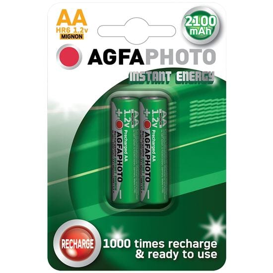 Nabíjacie batérie agfaphoto aa instant energy 2100mah (2ks) 1 agfaphoto prednabité batérie aa, 2100mah, blister 2ks
