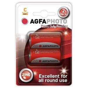 agfaphoto zinková batéria r14/c, blister 2ks