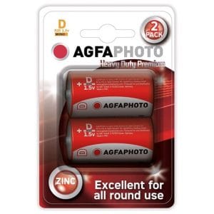 agfaphoto zinková batéria r20/d, blister 2ks