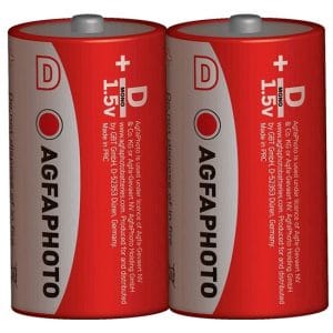 agfaphoto zinková batéria r20/d, shrink 2ks