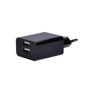 solight usb nabíjací adaptér, 2x usb, 3100ma max., ac 230v, čierny