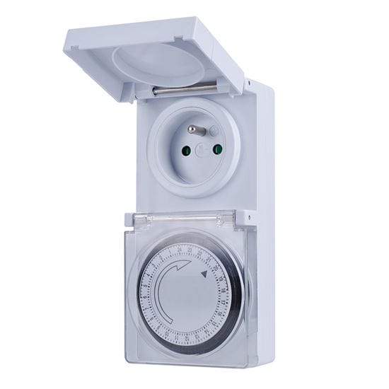 Vonkajší mechanický časový spínač ip44 24h 2 solight časový spínač, vonkajší, 24 h., 1 režim