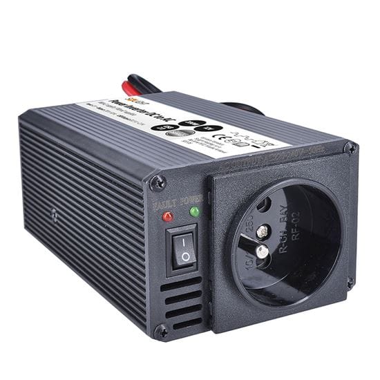 Invertor 12v, usb 500ma, kovový, čierny, 200w 2 solight invertor 12v, usb 500ma, kovový, čierny, max. zaťaženie: 200w