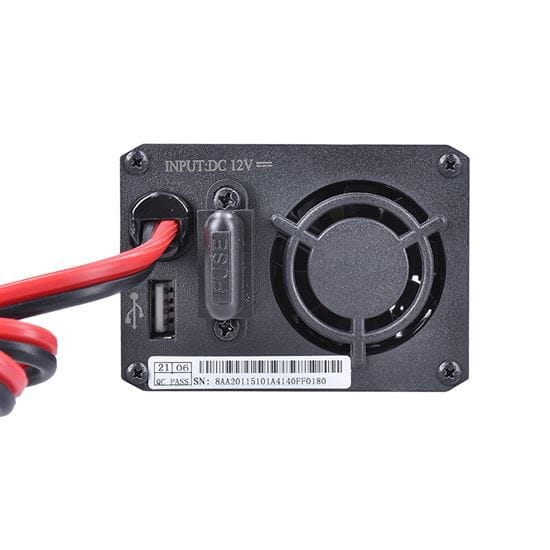 Invertor 12v, usb 500ma, kovový, čierny, 200w 4 solight invertor 12v, usb 500ma, kovový, čierny, max. zaťaženie: 200w