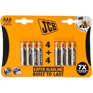 jcb super alkalická batéria lr03, blister 8 ks
