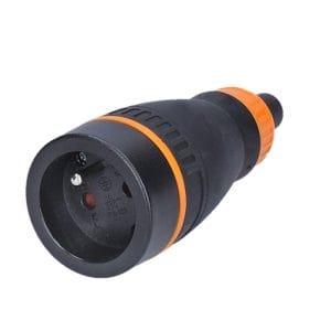 solight zásuvka do vlhka, priama, ip40, čierna oranžová