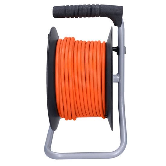 Predlžovací prívod na bubne 25m 4 zásuvky oranžový 2 solight predlžovací prívod na bubne, 4 zásuvky, 25m, oranžový kábel, 3x 1,5mm2
