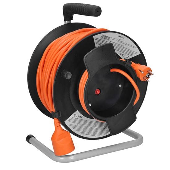 Predlžovací kábel na bubne, 1 zásuvka, 50m, oranžový kábel 1 solight predlžovací prívod na bubne, 1 zásuvka, 50m, oranžový kábel, 3x 1,5mm2