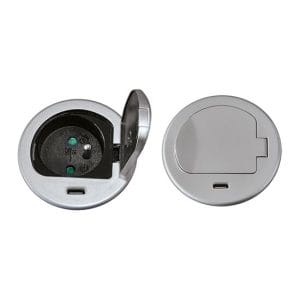 solight 1z + usb c 20w pd vstavaná zásuvka, 2m, strieborná