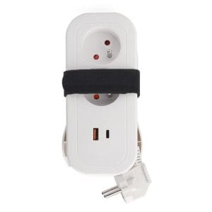 solight 2z + usb a+c 20w pd, cestovný predlžovací prívod 1.5m, biely