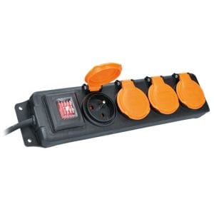 solight predlžovací prívod ip44, 4 zásuvky, vypínač, vonkajší, 3m