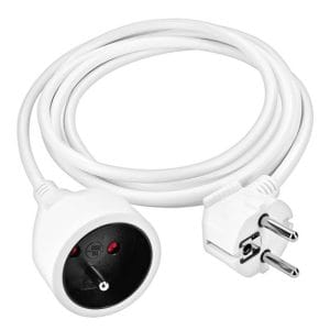solight predlžovací prívod spojka, 1 zásuvka, 2m, 3 x 1mm2, biela