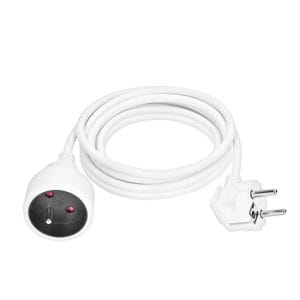 solight predlžovací prívod 3m, 1 zásuvka, 16a/3680w, pvc, biely