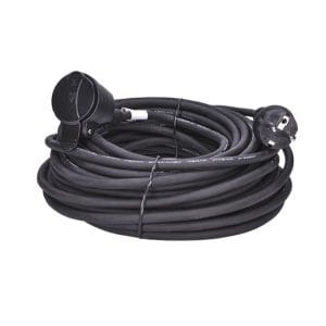 solight predlžovací prívod spojka, 1 zásuvka, 20m, 3 x 1,5mm2, gumová, čierna
