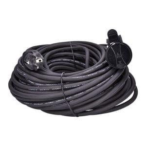 solight predlžovací prívod spojka, 1 zásuvka, 30m, 3 x 1,5mm2, gumová, čierna