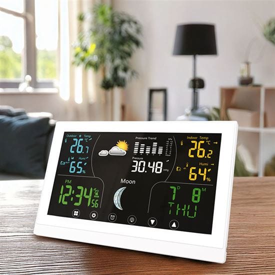 Dotyková meteostanica te110 s va displejom a barometrom 2 solight meteostanica, farba biela