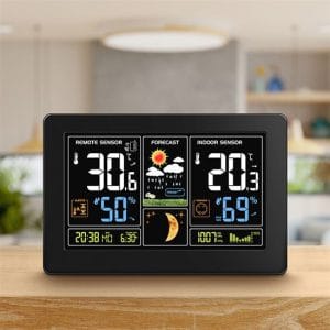 solight meteostanica, extra veľký farebný lcd, teplota, vlhkosť, tlak, rcc, usb nabíjanie, čierna