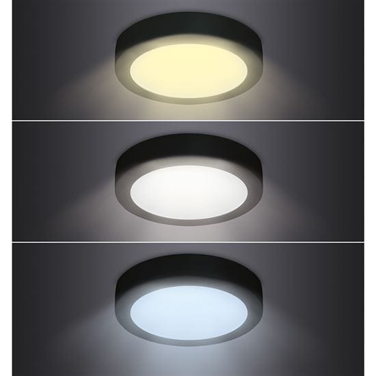 Led mini panel cct, prisazený, 12w, 900lm, 3000k, 4000k, 6000k, okrúhly, čierna farba 3 solight led mini panel cct, prisazený, 12w, 900lm, 3000k, 4000k, 6000k, okrúhly, čierna farba