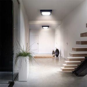 solight led mini panel cct, prisazený, 12w, 900lm, 3000k, 4000k, 6000k, štvorcový, čierna farba