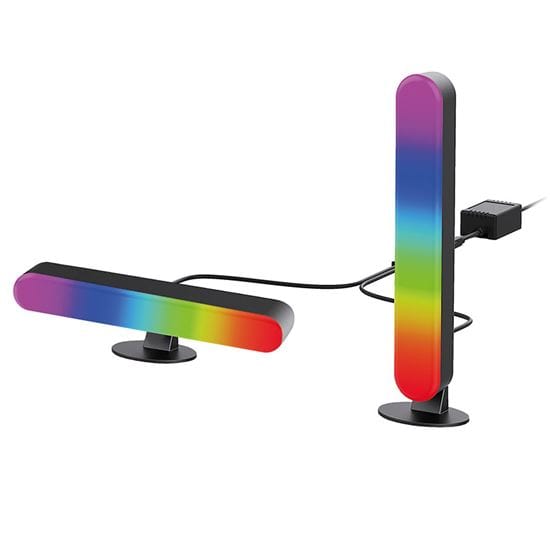 Herné led rgb svetlá k pc so zvukovým senzorom 4 solight led rgb osvetlenie gaming, diaľkový ovládač, zvukový senzor, usb