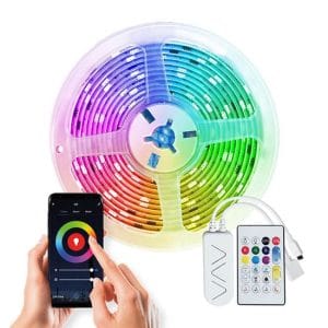 wifi smart led svetelný pás, rgb, 5m, sada s adaptérom a dialkovým ovladačom, p4you shop, rgb led pás, led strip