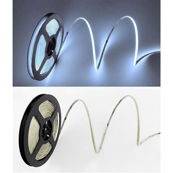 Led svetelný pás 5m, 1000lm/m, cri 90, ip44, studená biela 1 solight led cob svetelný pás 5m, 10w/m, 1000lm/m, cri 90, ip44, studená biela