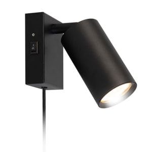 solight nástenná lampička cele, 1x gu10, čierna
