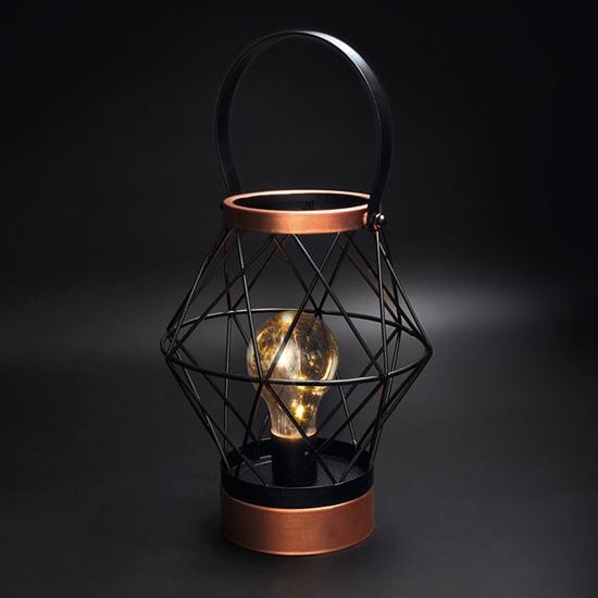 Kovový dekoratívny lampáš s micro led žiarovkou 1 solight kovový lampáš so žiarovkou s micro led, teplá biela, 3xaa, 20cm