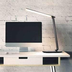 solight led stolná lampička stmievaťelná, 12w, voľba teploty svetla, usb, čierny lesk