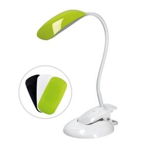 solight led stmievateľná lampička 2v1, podstavec aj klip, 5w 4000k, 3 farebné kryty