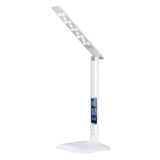 Led stmievateľná stolná lampa s displejom, 7w, biely lesk 1 solight led stmievateľná stolná lampička s displejom, 7w, voľba teploty svetla, biely lesk