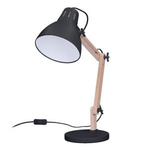solight stolná lampa falun, e27, čierna