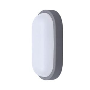 solight led vonkajšie osvetlenie oválne, 13w, 910lm, 4000k, ip54, 21cm, sivá farba