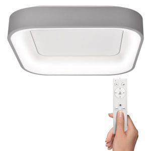 solight led stropné svetlo štvorcové treviso, 48w, 2880lm, stmievateľné, diaľkové ovládanie, sivá