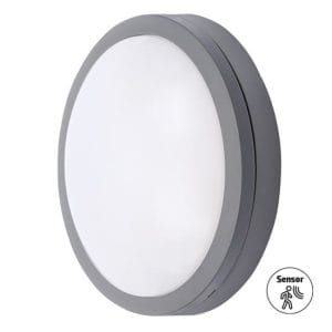 solight led vonkajšie osvetlenie so senzorom siena, sivé, 20w, 1500lm, 4000k, ip54, 23cm