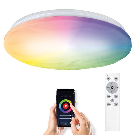 Led smart stropné svetlo wave, 30w, 2300lm, wifi, rgb + cct 1 solight led smart stropné svetlo wave, 30w, 2300lm, wifi, rgb + cct, diaľkové ovládanie