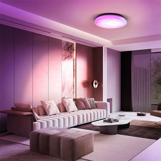 Led smart stropné svetlo wave, 30w, 2300lm, wifi, rgb + cct 2 solight led smart stropné svetlo wave, 30w, 2300lm, wifi, rgb + cct, diaľkové ovládanie